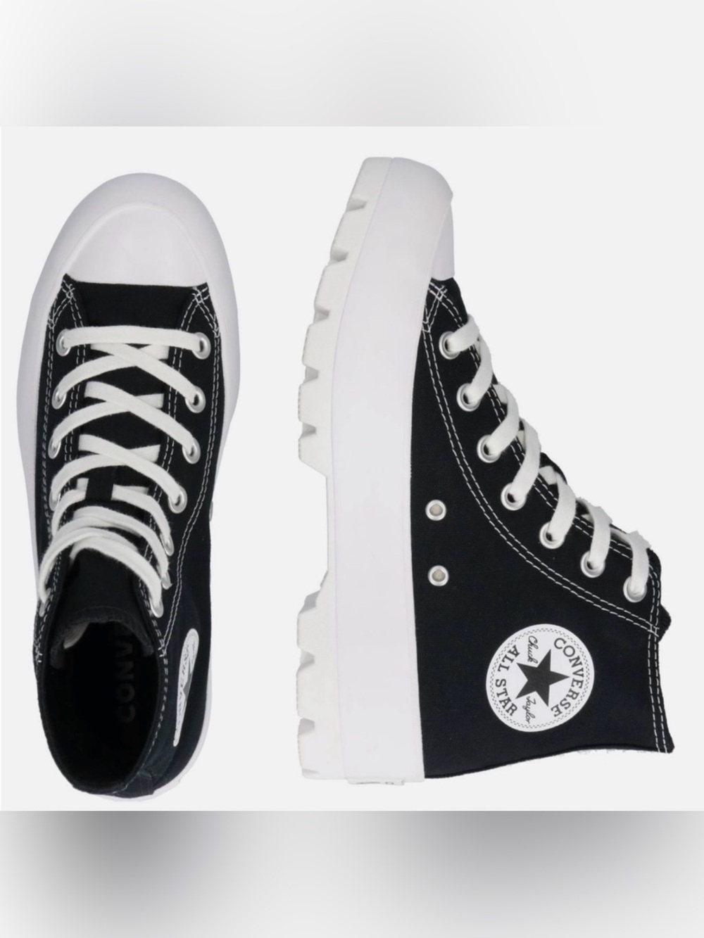 Converse Size 8 Chuck Taylor All Star Lugged Hi Black High Top Platform Alt